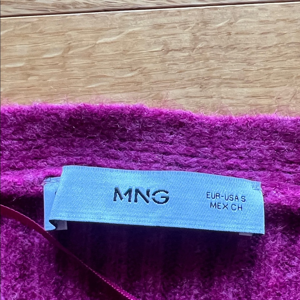 Mango Ribbed Cardigan Sweater - Purple - Picture 3 of 4
